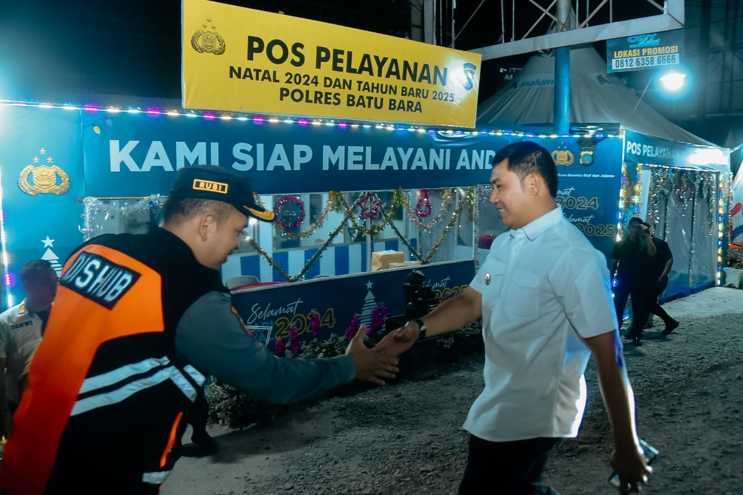 Pj. Bupati Heri Wahyudi Tinjau Pos Pam Nataru di Simpang Sei Suka