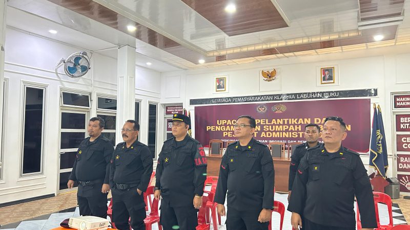 LP Kelas IIA Lab Ruku Hadiri Pelantikan Pimti Kemenimipas Secara Virtual