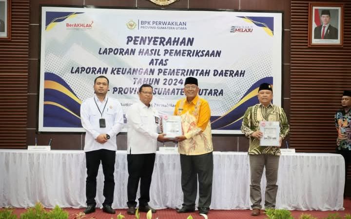 BPK Perwakilan Provinsi Sumut Laksanakan Penyerahan LHP atas LKPD Tahun 2024