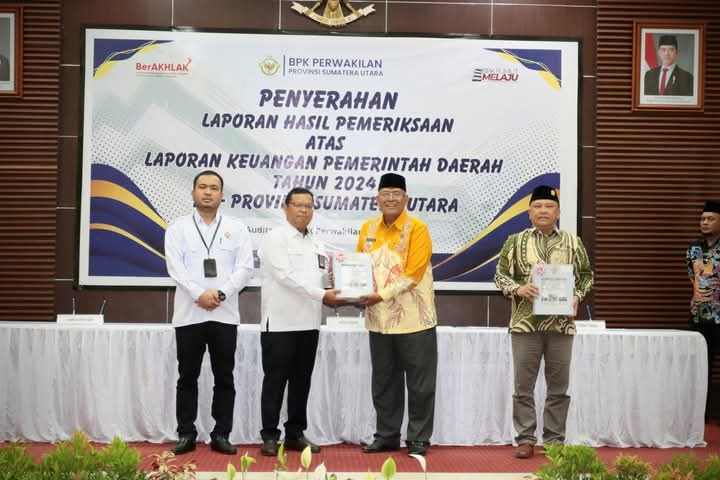 BPK Perwakilan Provinsi Sumut Laksanakan Penyerahan LHP atas LKPD Tahun 2024