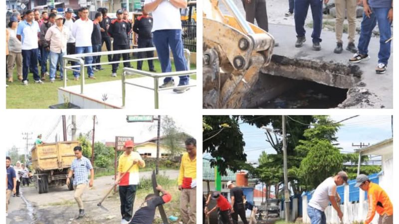 Wabup Bersama ASN Turun ke Jalan Bergotong Royong Mewujudkan Dairi Tanpa Genangan Air