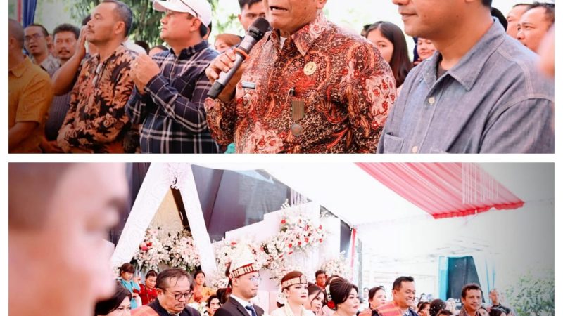 Bupati Dairi Bersama Rombongan Menghadiri Undangan Pesta Pernikahan Djafar Sinaga dan dr. Sally M.L Sihombng.di Desa Palipi