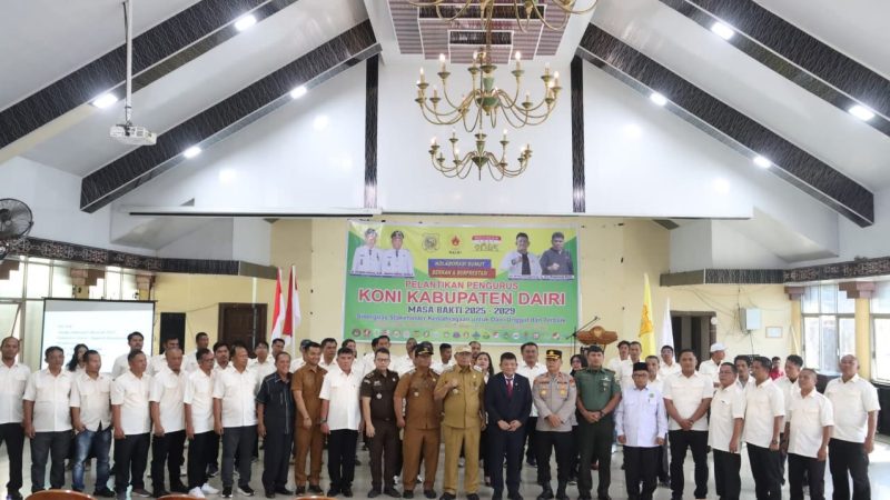 Bupati Vickner Sinaga Hadiri Pelantikan KONI Kabupaten Dairi Masa Bakti 2025-2029