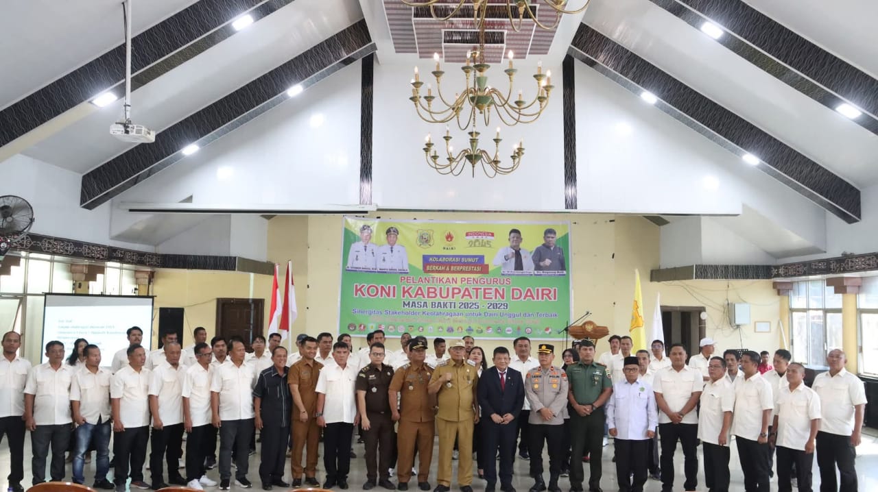 Bupati Vickner Sinaga Hadiri Pelantikan KONI Kabupaten Dairi Masa Bakti 2025-2029