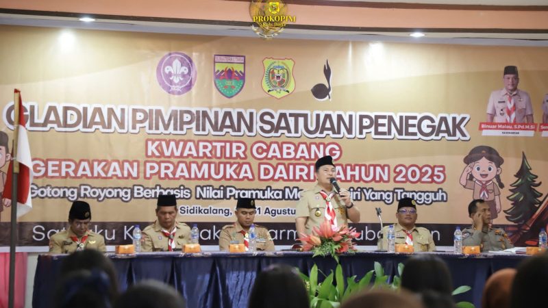 Sekda Dairi Buka Gladian Pimpinan Satuan Penegak Kwartir Cabang Gerakan Pramuka Dairi Tahun 2025