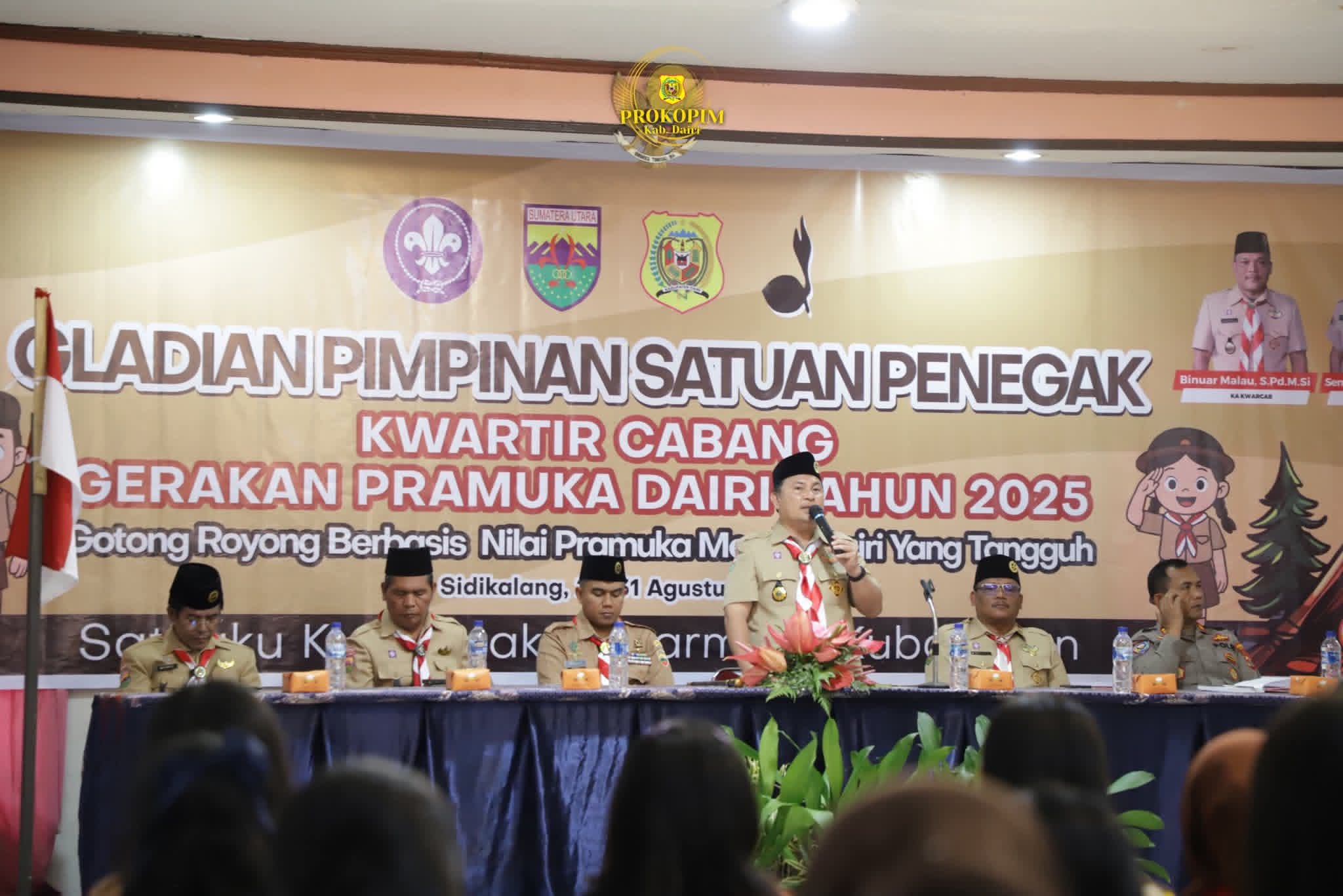 Sekda Dairi Buka Gladian Pimpinan Satuan Penegak Kwartir Cabang Gerakan Pramuka Dairi Tahun 2025