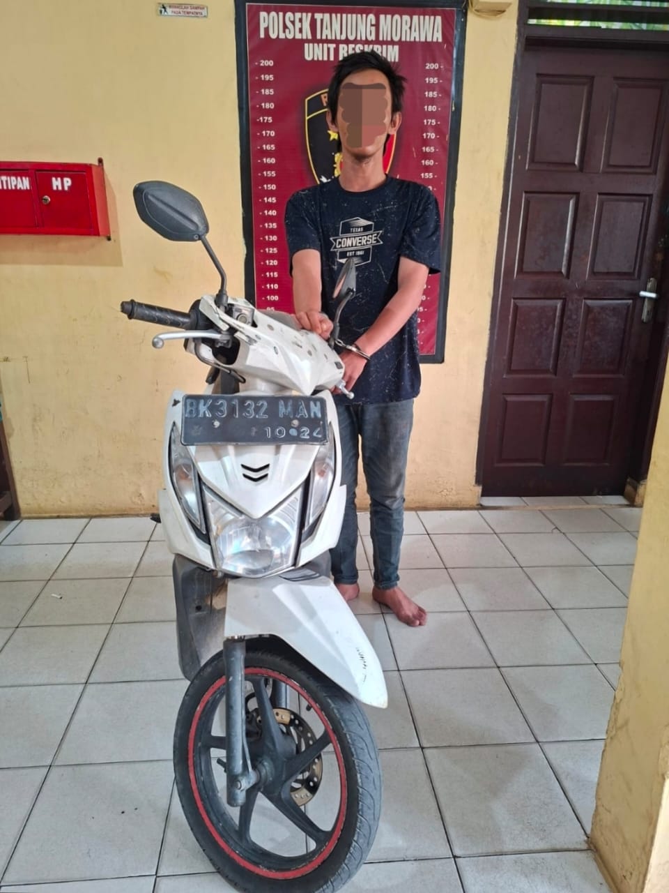 Polsek Tanjung Morawa Ringkus Pelaku Curanmor, Barang Bukti Diamankan*