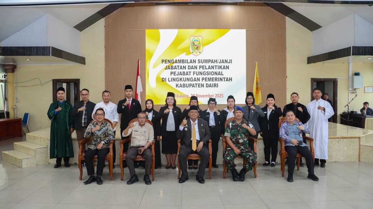 Pelantikan 8 Pejabat Fungsional, Ini Pesan Bupati Dairi