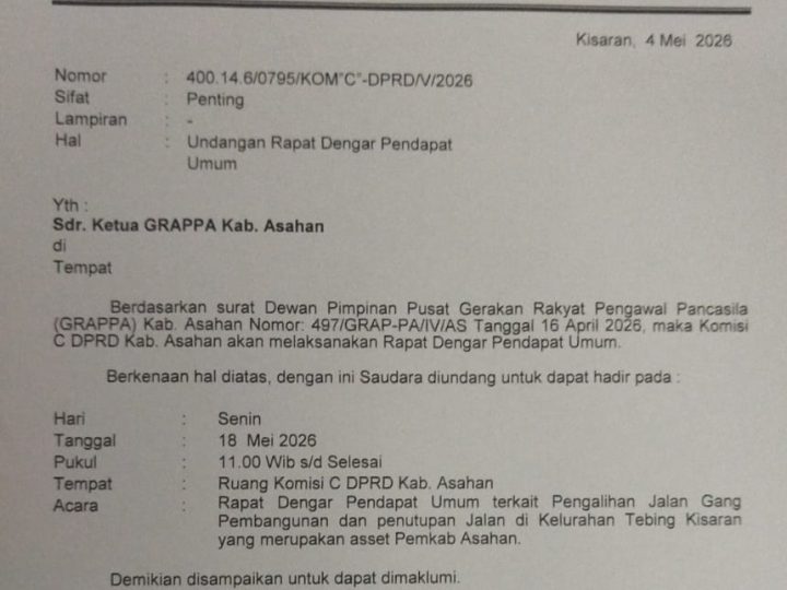 Akses Jalan Pembangunan di Lingkungan II Diduga Dialihkan dan Ditembok Tanpa PBG, Komisi C DPRD Asahan Agendakan RDP 