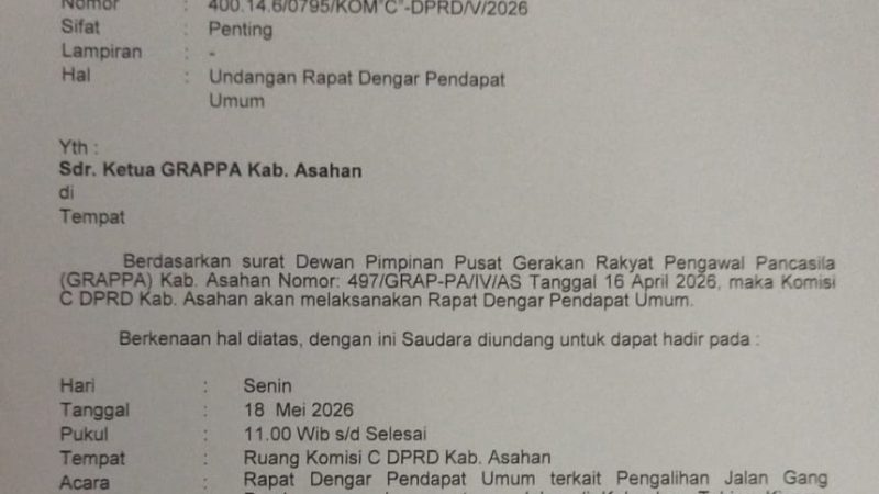Akses Jalan Pembangunan di Lingkungan II Diduga Dialihkan dan Ditembok Tanpa PBG, Komisi C DPRD Asahan Agendakan RDP 