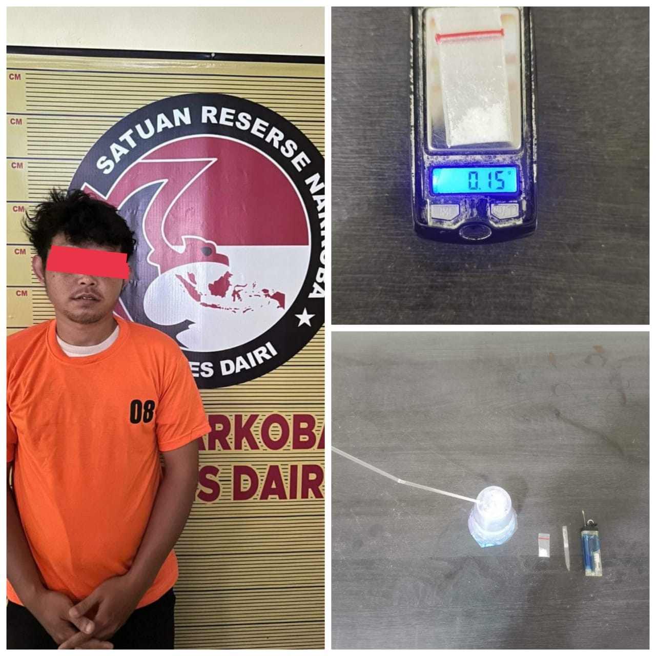 Sat Res Narkoba Polres Dairi Amankan Seorang Pemuda Konsumsi Narkoba di Tigalingga