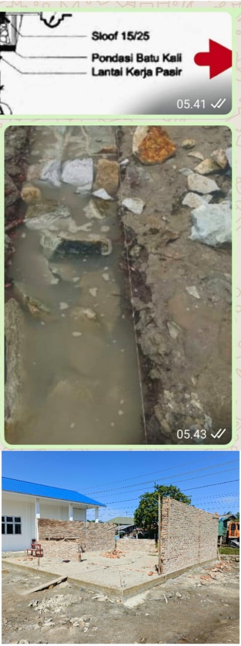 Batu Pondasi Pembangunan Gedung Lab Komputer UPT SDN 10 Guntung diduga langgar Juknis.