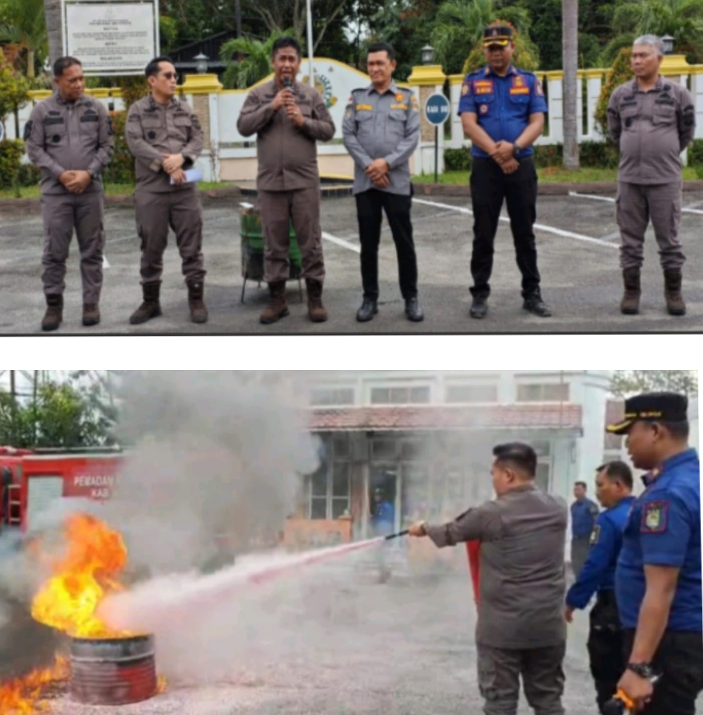 Seluruh Jajaran Personil Kejari Asahan Ikut Pelatihan Pemadaman Kebakaran dan Penanganan Hewan Liar
