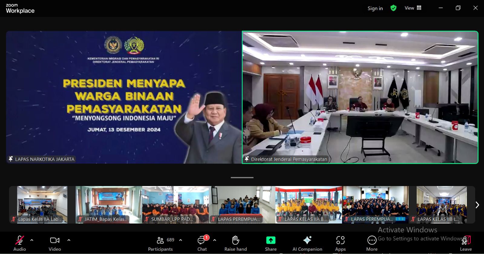 Ikuti Gladi Bersih Kegiatan Prabowo Menyapa Warga Binaan, LP Lab Ruku Mantapkan Persiapan.