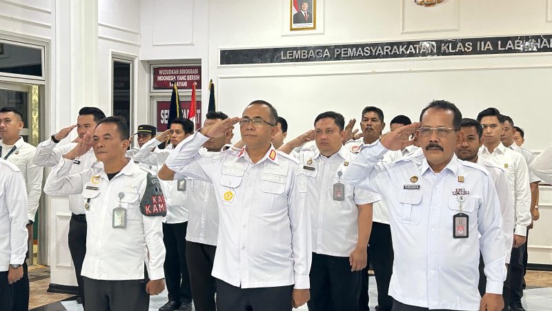 Ikuti Apel Pagi Bersama Lapas Lab Ruku dan Kemko Bidang Hukum, Hak Asasi Manusia, Imigrasi dan Pemasyarakatan