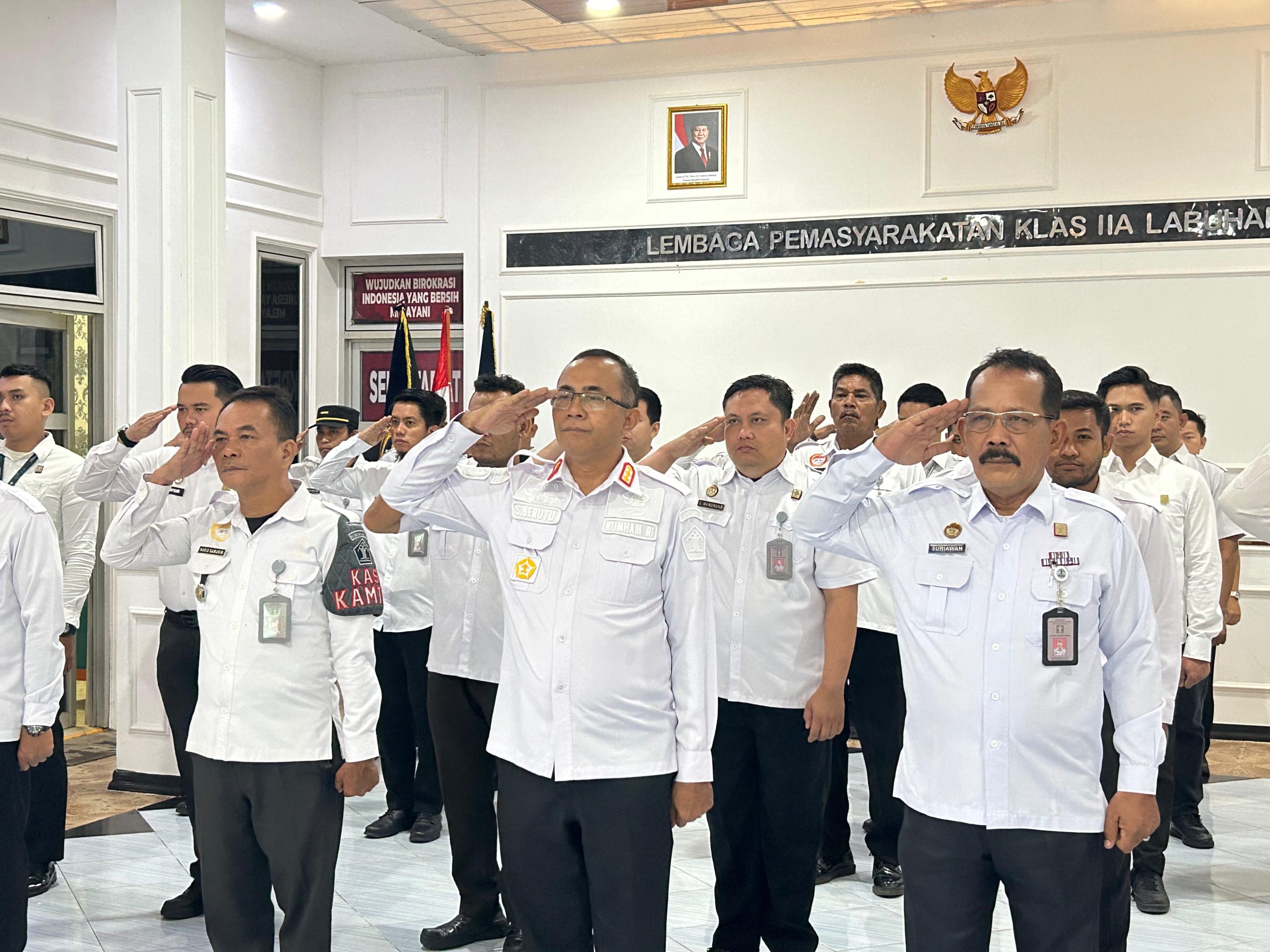 Ikuti Apel Pagi Bersama Lapas Lab Ruku dan Kemko Bidang Hukum, Hak Asasi Manusia, Imigrasi dan Pemasyarakatan