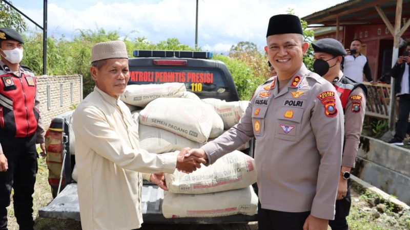 Miliki Tanggung Jawab Sosial, Polres Dairi Berikan Bantuan Renovasi Mushola Nurul Ikhlas
