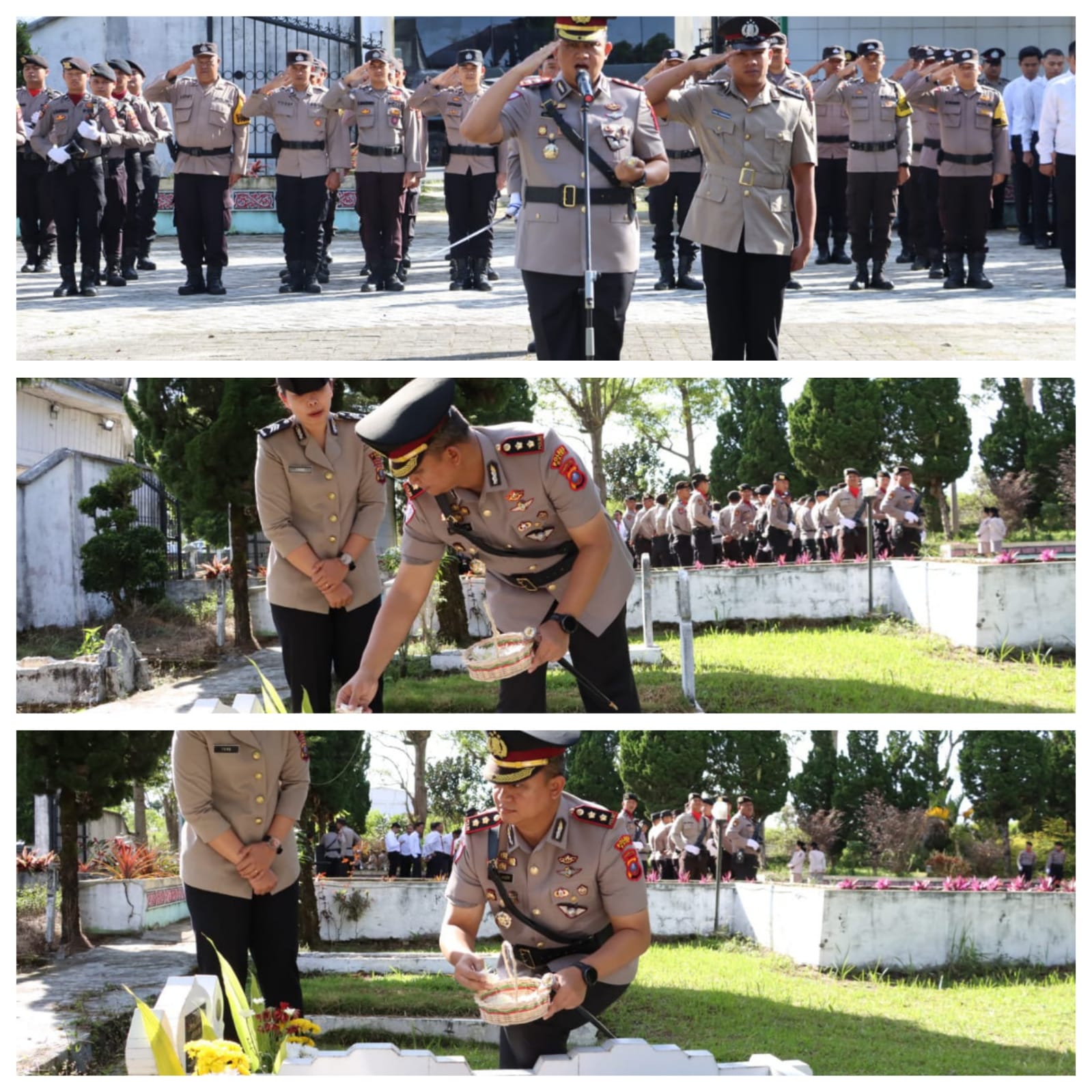 Peringati Hari Bhayangkara Ke-79, Polres Dairi Laksanakan Ziarah dan Tabur Bunga di TMP Panji Sibura-Bura 