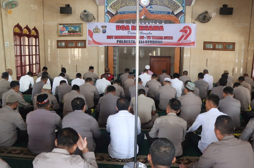 Wujud Syukur dan Pengabdian, Polresta Deli Serdang Gelar Doa Bersama HUT Bhayangkara ke-79