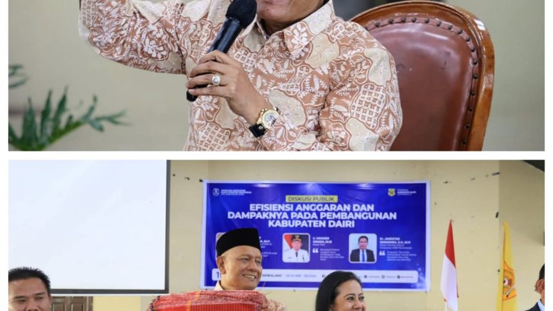 Bupati Dairi Jadi Narasumber Pada Diskusi Publik Dengan Tajuk, Efisiensi Anggaran dan Dampaknya Pada Pembangunan Kabupaten Dairi