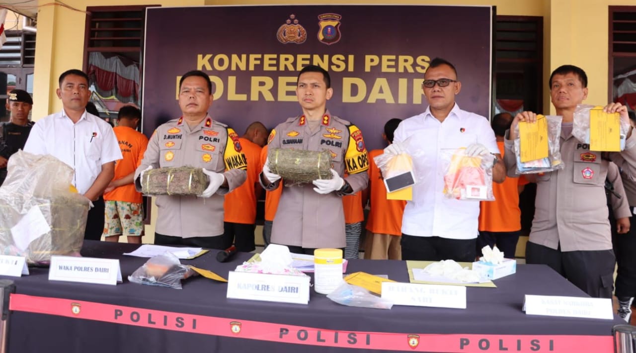 Laksanakan Asta Cita Presiden RI, Polres Dairi Berhasil Ungkap 8 Kasus Narkoba Selama Bulan Juli