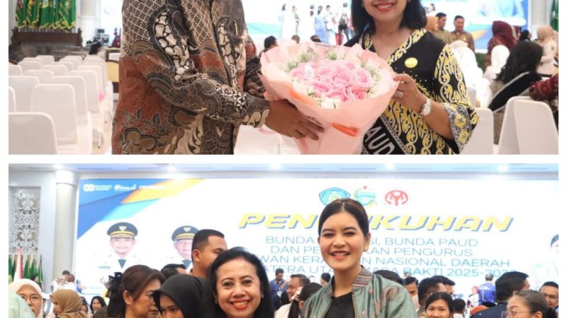 Bupati Dairi Hadiri Pengukuhan Bunda PAUD, Bunda Literasi dan Ketua Dekranasda