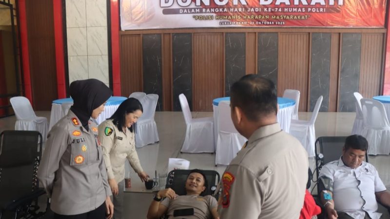 *Polresta Deli Serdang Gelar Donor Darah Sambut Hari Jadi ke-74 Humas Polri*