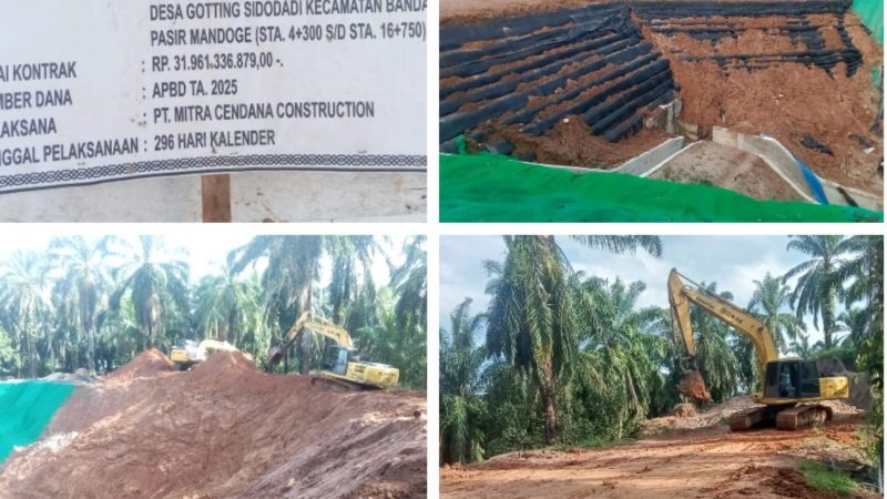 Pengadaan Tanah Timbun Proyek Jalan Desa Silau Jawa Menuju Desa Gonting Sidodadi Rp.32 Miliar Diduga Tanpa Izin dan Uji Mutu