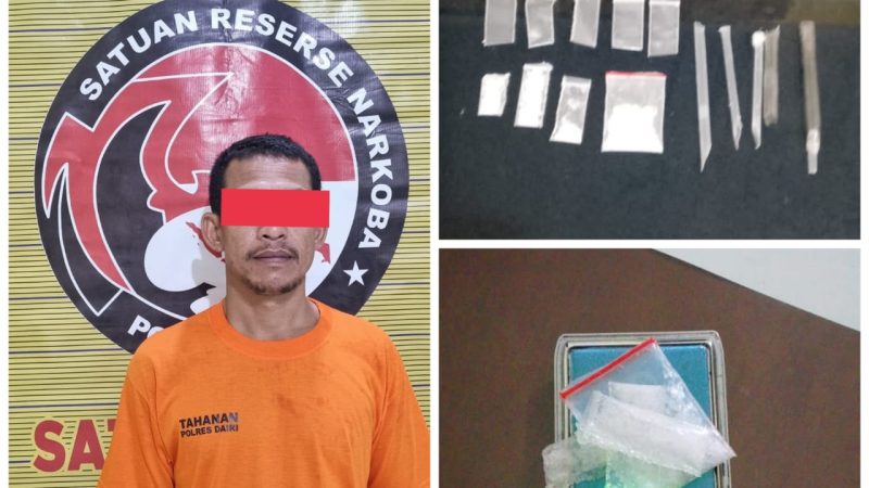 Warga Medan Diringkus Polres Dairi Usai Bawa Sabu 1,42 Gram di Sitinjo