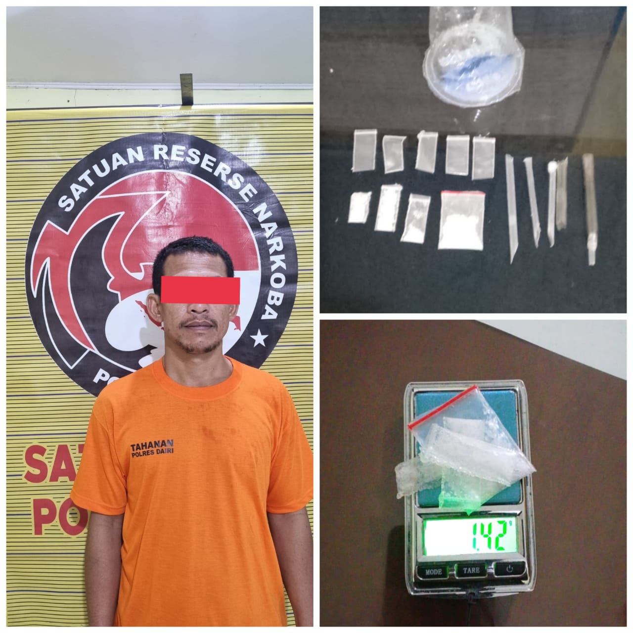 Warga Medan Diringkus Polres Dairi Usai Bawa Sabu 1,42 Gram di Sitinjo
