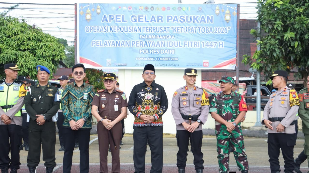 Bupati Dairi Hadiri Apel Gelar Pasukan Operasi Ketupat Toba 2026, Menjelang perayaan idul Fitri Pastikan Keamanan Terjaga