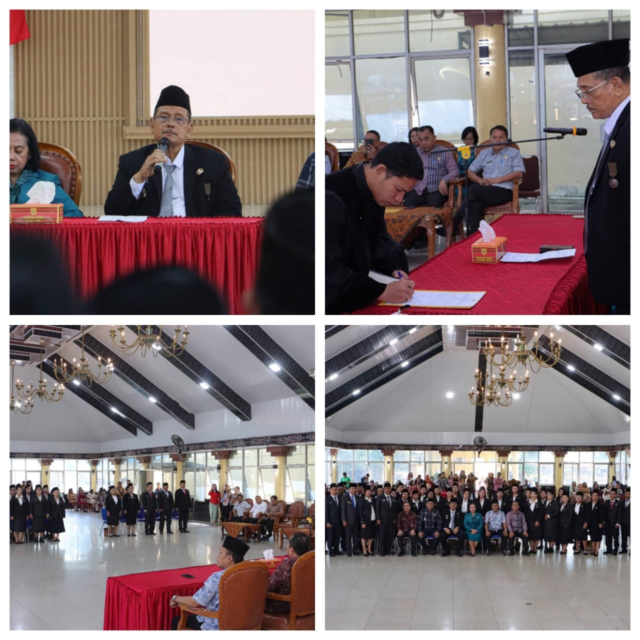Bupati Dairi Melantik dan Mengambil Sumpah jabatan 33 Kepala sekolah SD 3 kepala sekolah SMP serta 2 kepala puskesmas Di lingkungan Pemkab Dairi.