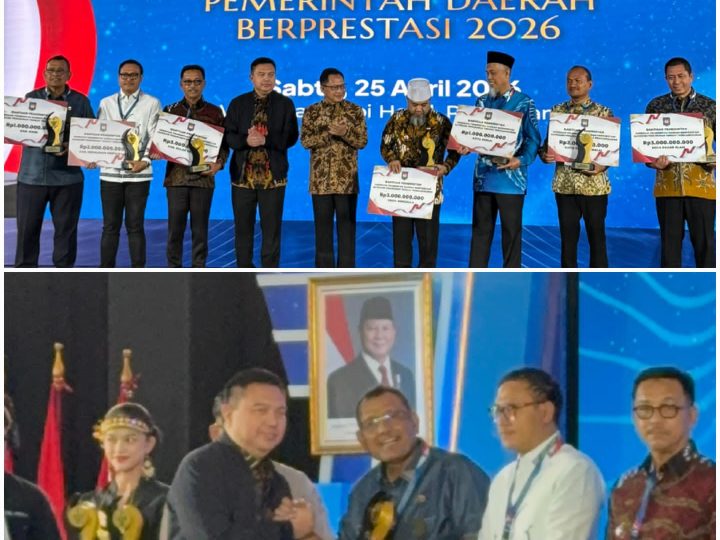 Bupati Dairi Vickner Sinaga Raih Penghargaan Dari Kemendagri, Pemkab Dairi Bawa Pulan Insentif 1Miliar