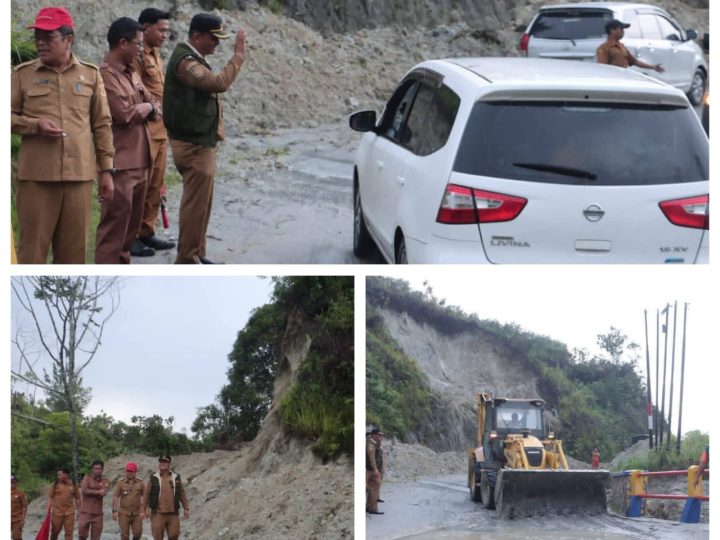 Memastikan Penanganan Longsor Dengan Baik Wakil Bupati Dairi Tinjau Longsor Di Jalan Lintas Sumatera Utara Desa Parbuluan V
