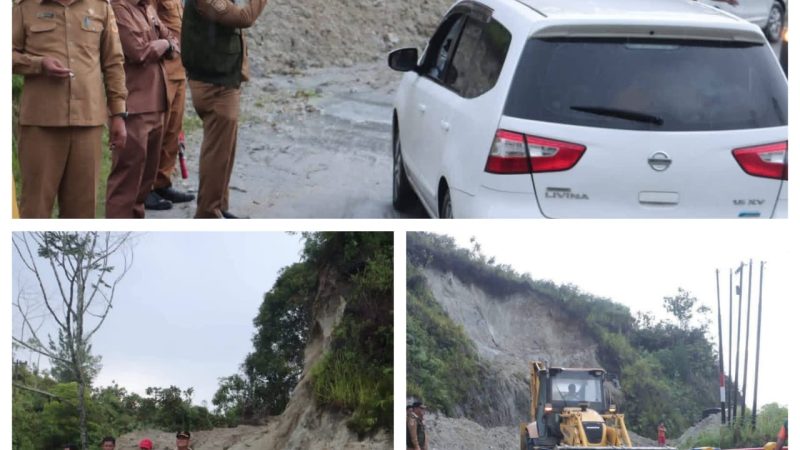 Memastikan Penanganan Longsor Dengan Baik Wakil Bupati Dairi Tinjau Longsor Di Jalan Lintas Sumatera Utara Desa Parbuluan V