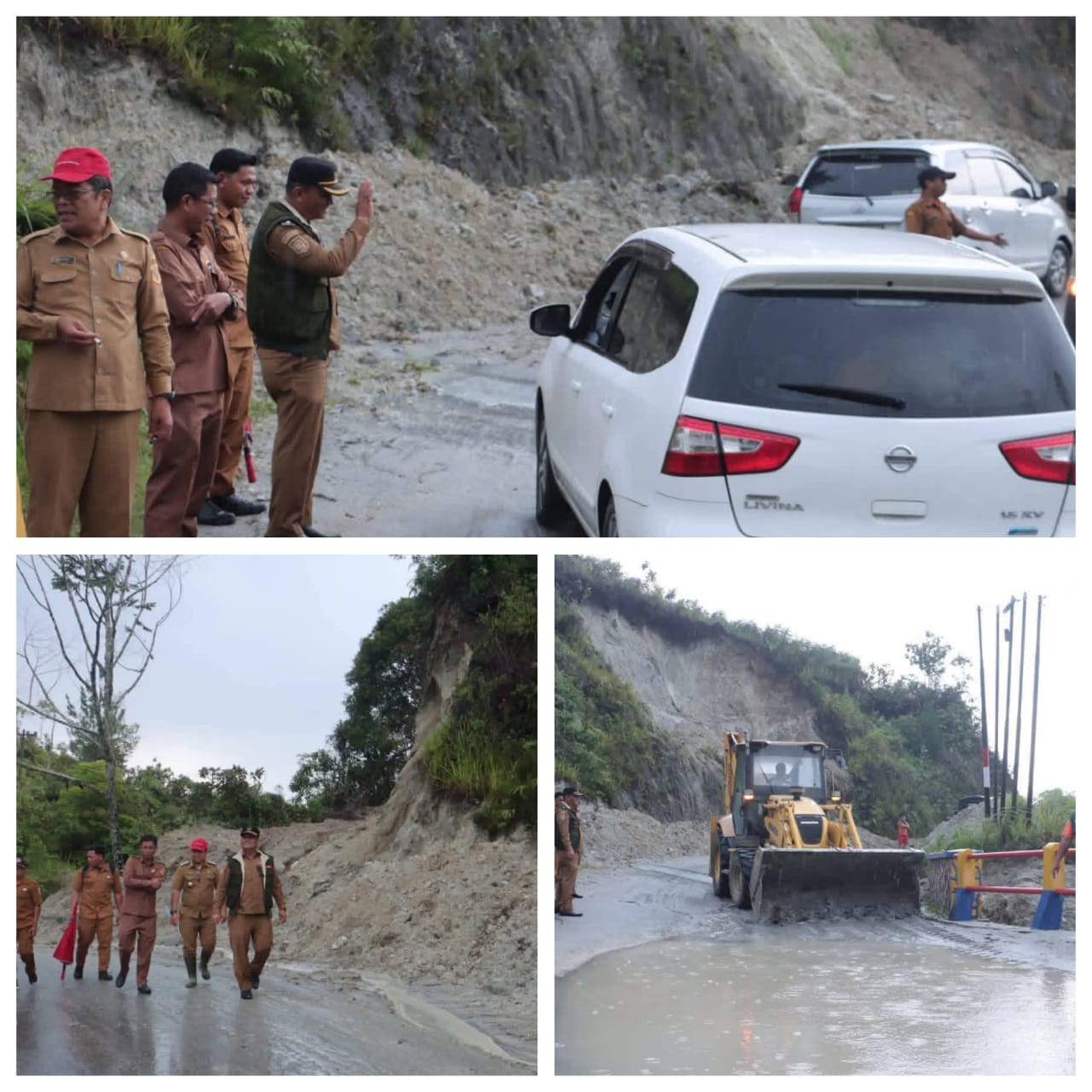 Memastikan Penanganan Longsor Dengan Baik Wakil Bupati Dairi Tinjau Longsor Di Jalan Lintas Sumatera Utara Desa Parbuluan V