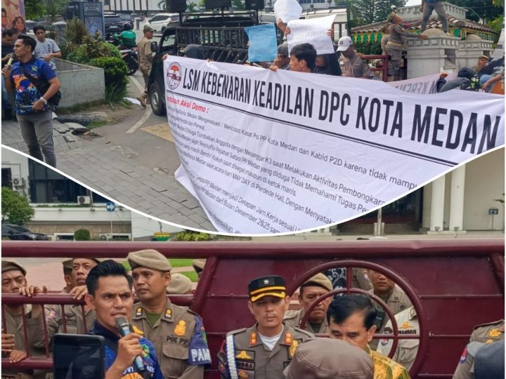 LSM Kebenaran Keadilan Gelar Aksi Damai di Kantor Walikota Medan, Sampaikan Tuntutan Evaluasi Satpol PP Kota Medan