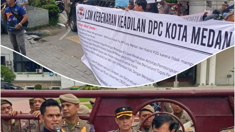 LSM Kebenaran Keadilan Gelar Aksi Damai di Kantor Walikota Medan, Sampaikan Tuntutan Evaluasi Satpol PP Kota Medan