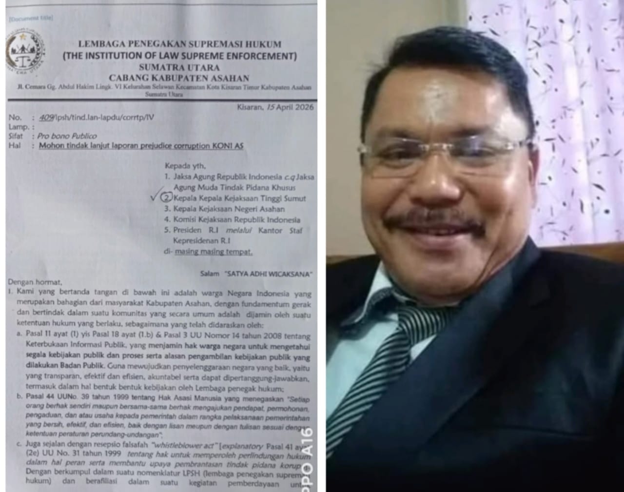 Tujuh Tahun Berturut-Turut Terima Dana Hibah Dengan Total Rp.52,5 Miliar, Kejatisu Didesak Periksa Ketua dan Bendahara KONI Terkait Soal Dugaan Korupsi