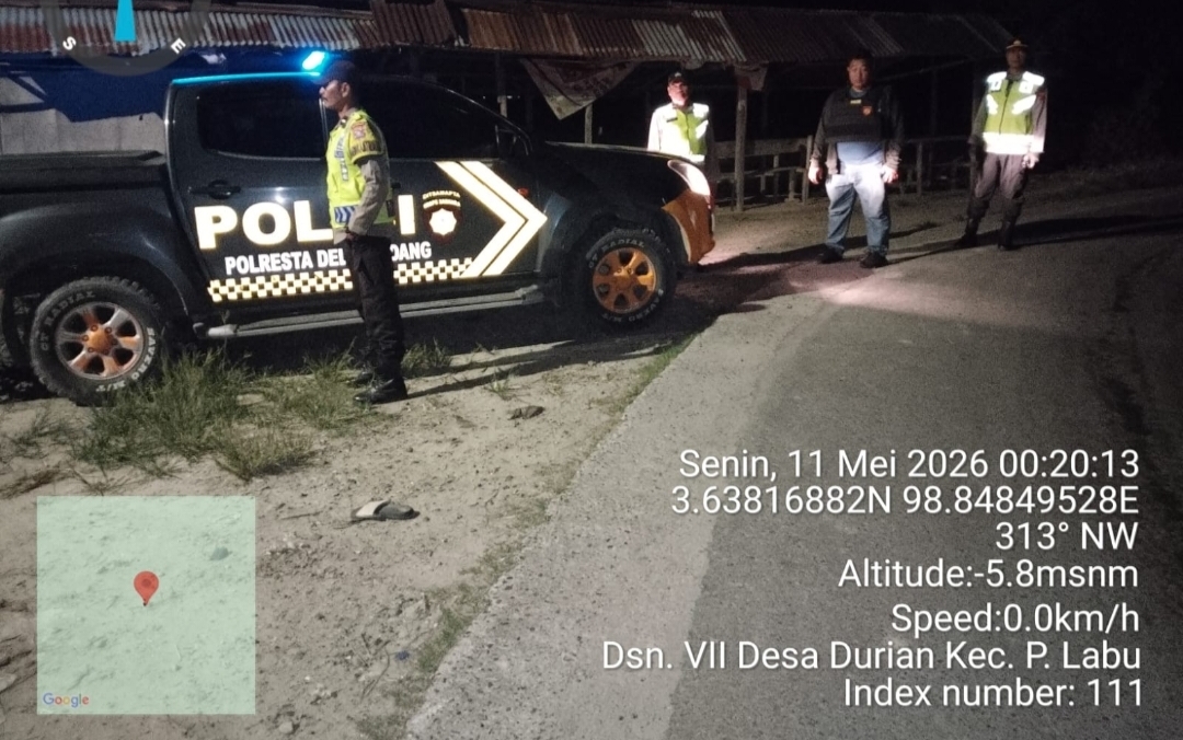 Patroli Blue Light Polresta Deli Serdang Sisir Jalur Rawan Kriminalitas