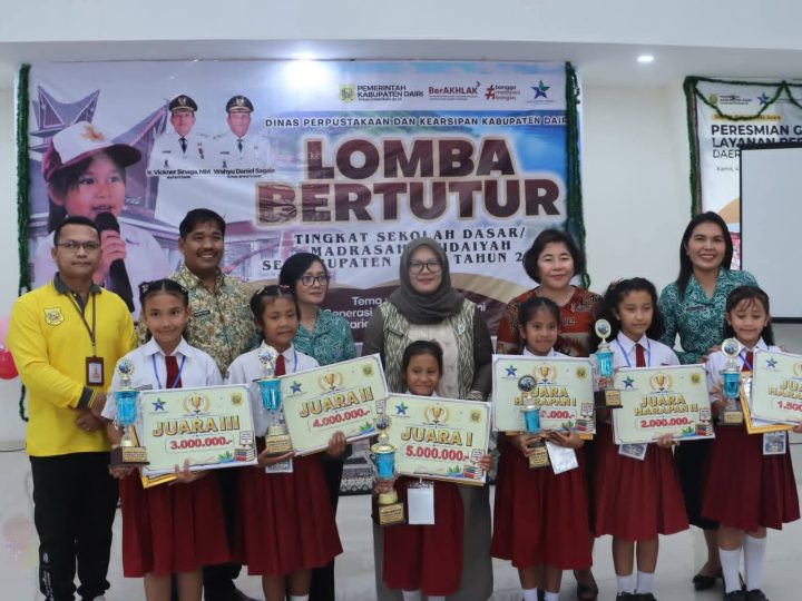 Lomba Bertutur Tingkat Sekolah Dasar/Madrasah Ibtidaiyah se-Kabupaten Dairi, SD Negeri 037994 Juma Borno Raih Juara I