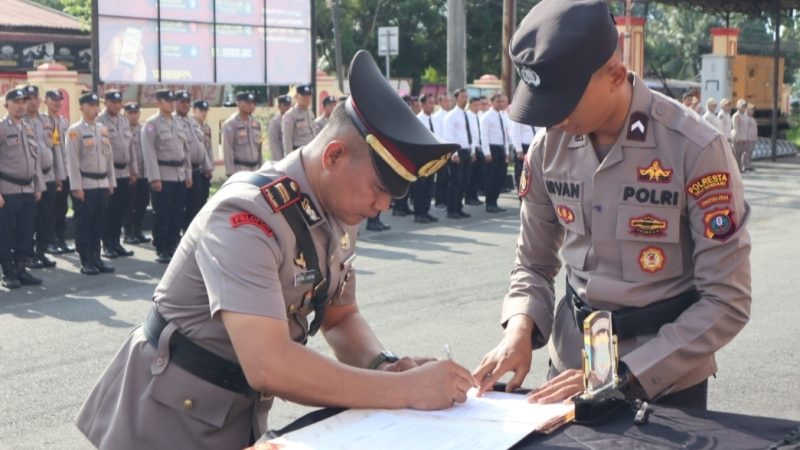 Kapolresta Deli Serdang Pimpin Sertijab Kasat Reskrim dan Dua Kapolsek Jajaran