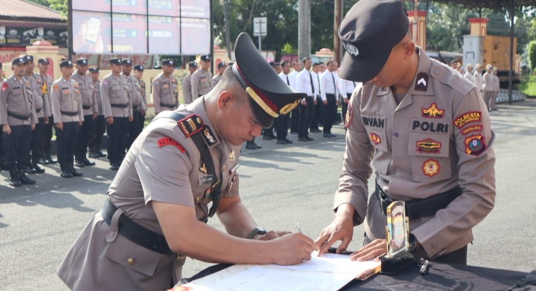 Kapolresta Deli Serdang Pimpin Sertijab Kasat Reskrim dan Dua Kapolsek Jajaran