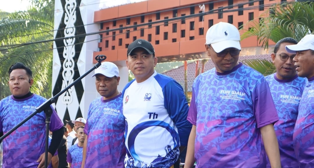 Polresta Deli Serdang Ikuti Fun Walk Peringati Hari Jadi Ke-80 Kabupaten Deli Serdang dan HUT APKASI ke 26