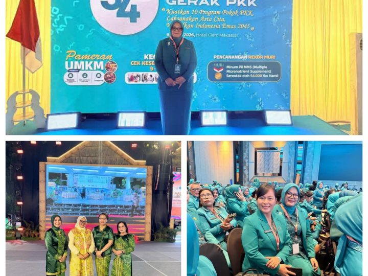 Ketua TP PKK Dairi Hadiri Peringatan Hari Kesatuan Gerak PKK ke-54 Di Makassar