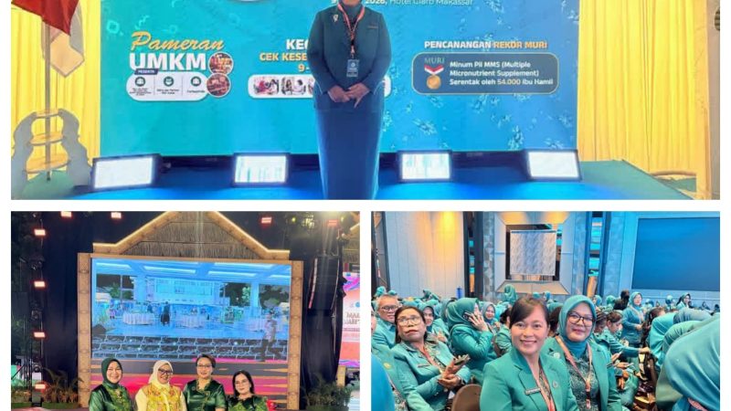 Ketua TP PKK Dairi Hadiri Peringatan Hari Kesatuan Gerak PKK ke-54 Di Makassar