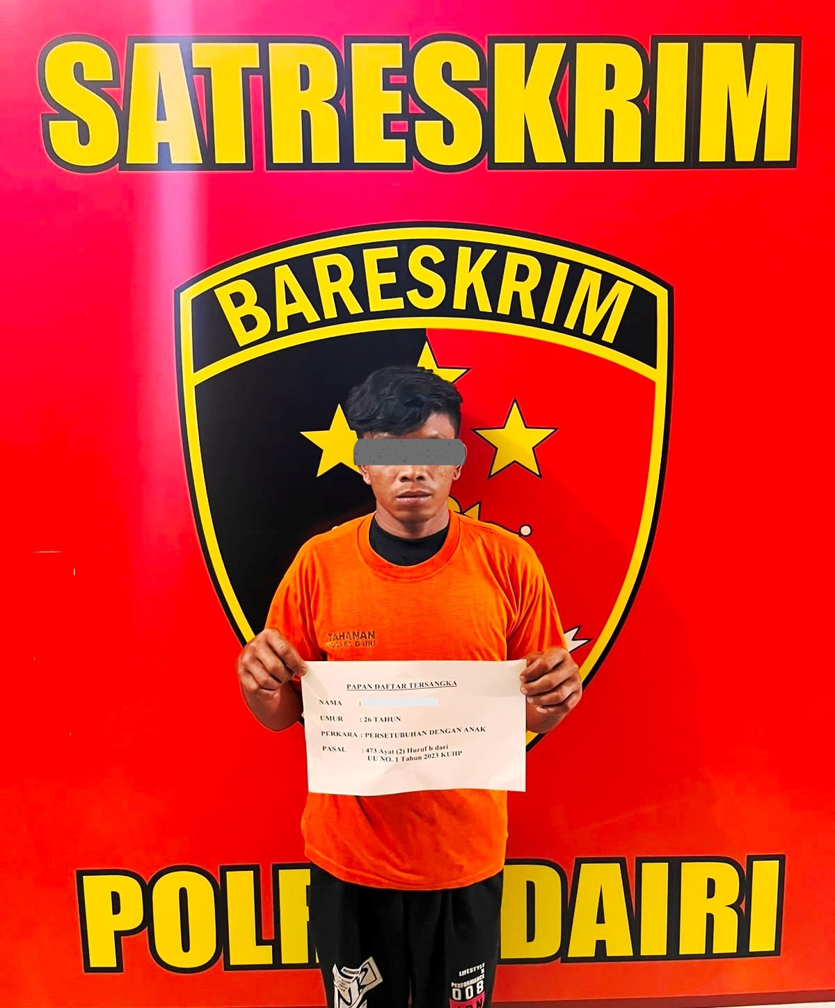 Hamili Anak Dibawah Umur yang Masih Semarga, BS Diringkus Polres Dairi