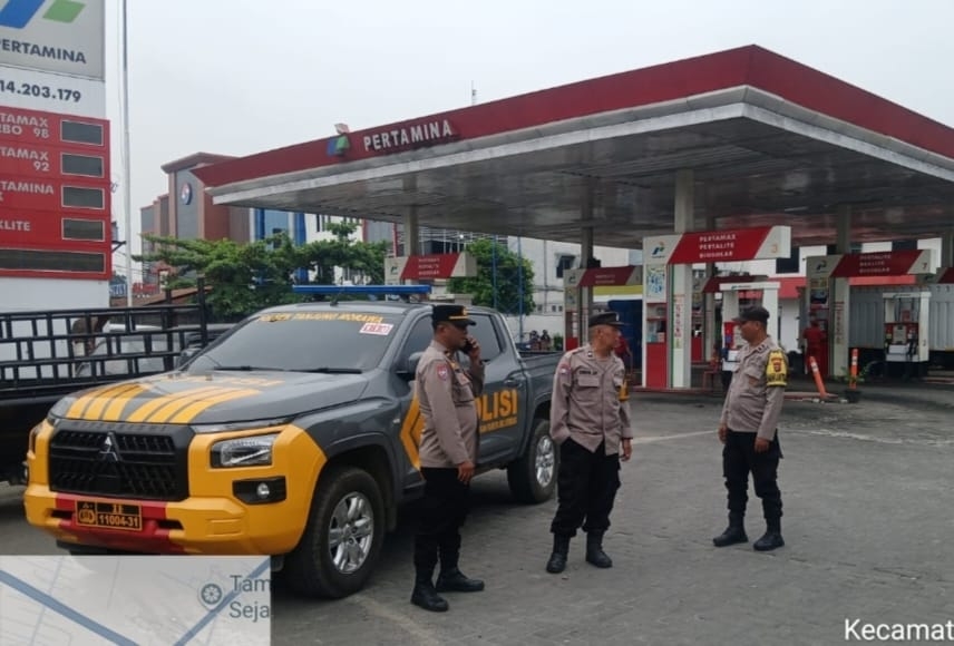 Antrean Pengisian BBM Mengular, Polresta Deli Serdang Lakukan Pengamanan dan Pengaturan Jalur Disetiap SPBU