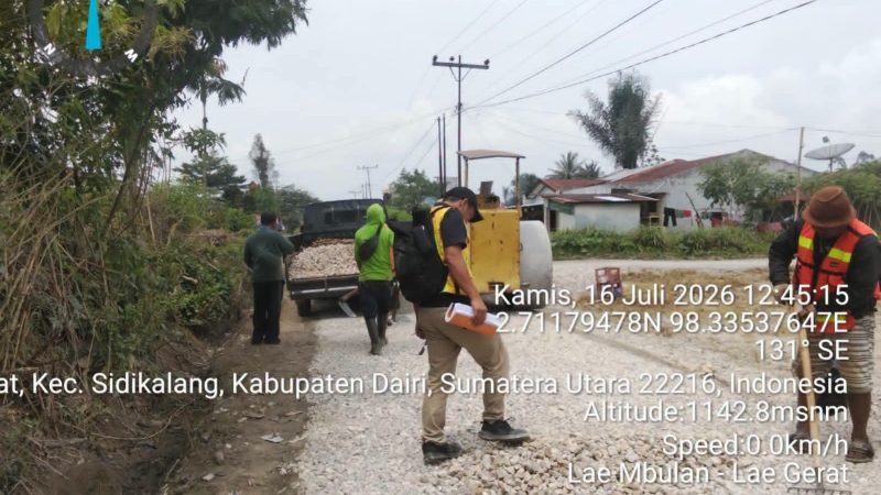 Pemkab Dairi Lakukan Pemeliharaan Jalan Lae Mbulan–Lae Gorat, Permudah Akses Ekonomi Masyarakat