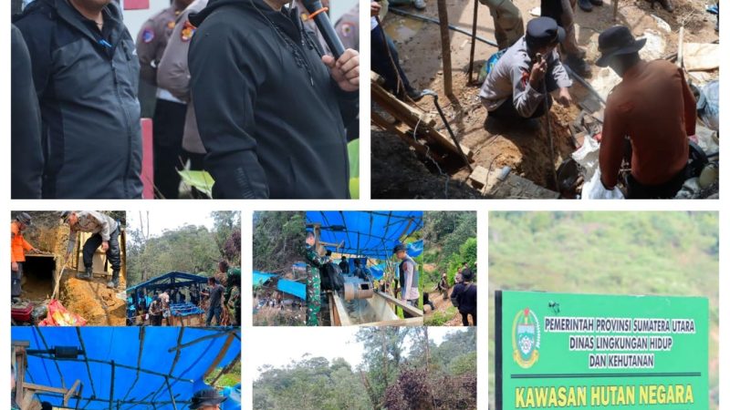 Pemkab Dairi Bersama Unsur Forkopimda Lakukan Penindakan Pelaku PETI Di Pegagan Hilir, Barang Bukti Diamankan, Pelaku Tidak Ditemukan
